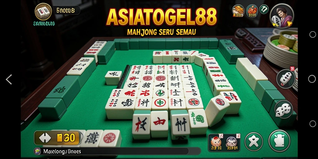 Tampilan gameplay menarik dari ASIATOGEL88 dengan grafis Mahjong yang memukau.