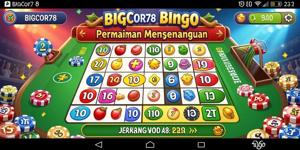 Tangkapan layar gameplay interaktif dari BIGCOR78 permainan Bingo.