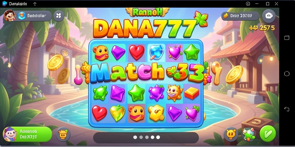 Gameplay DANA777 dengan warna-warna cerah dan efek menyenangkan.