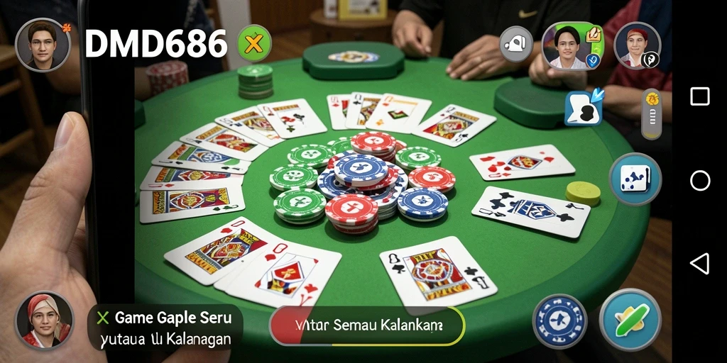 Screenshot gameplay Gaple DMD686 yang seru dan mengasyikkan.