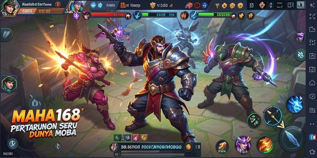 Tampilan menarik dari pertarungan intens dalam gameplay MAHA168.