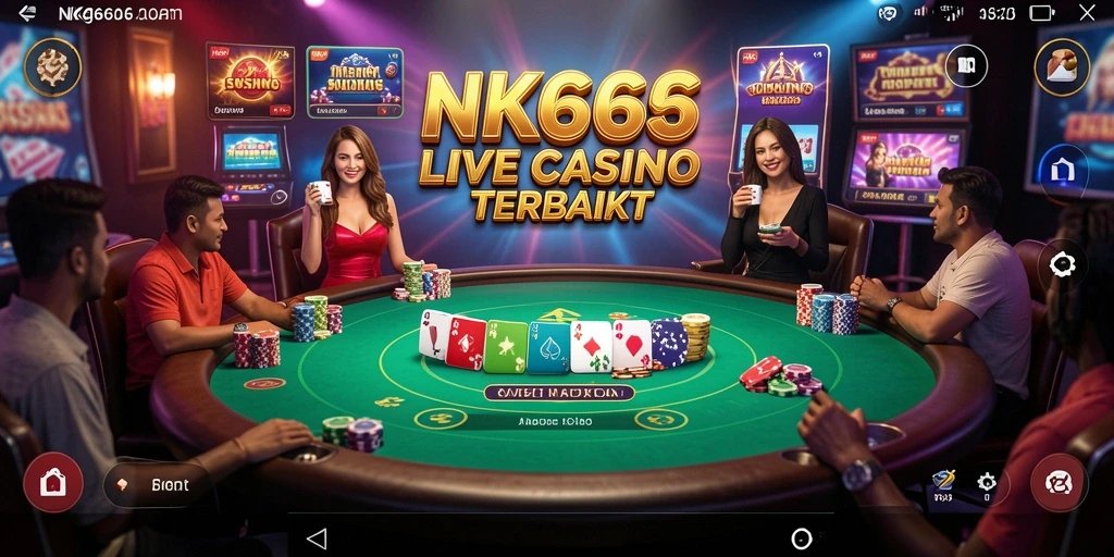 Gameplay Live Casino NK666 dengan dealer profesional yang interaktif.