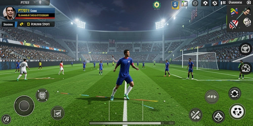 Tampilan gameplay menarik dari PT707 dengan aksi olahraga yang seru.
